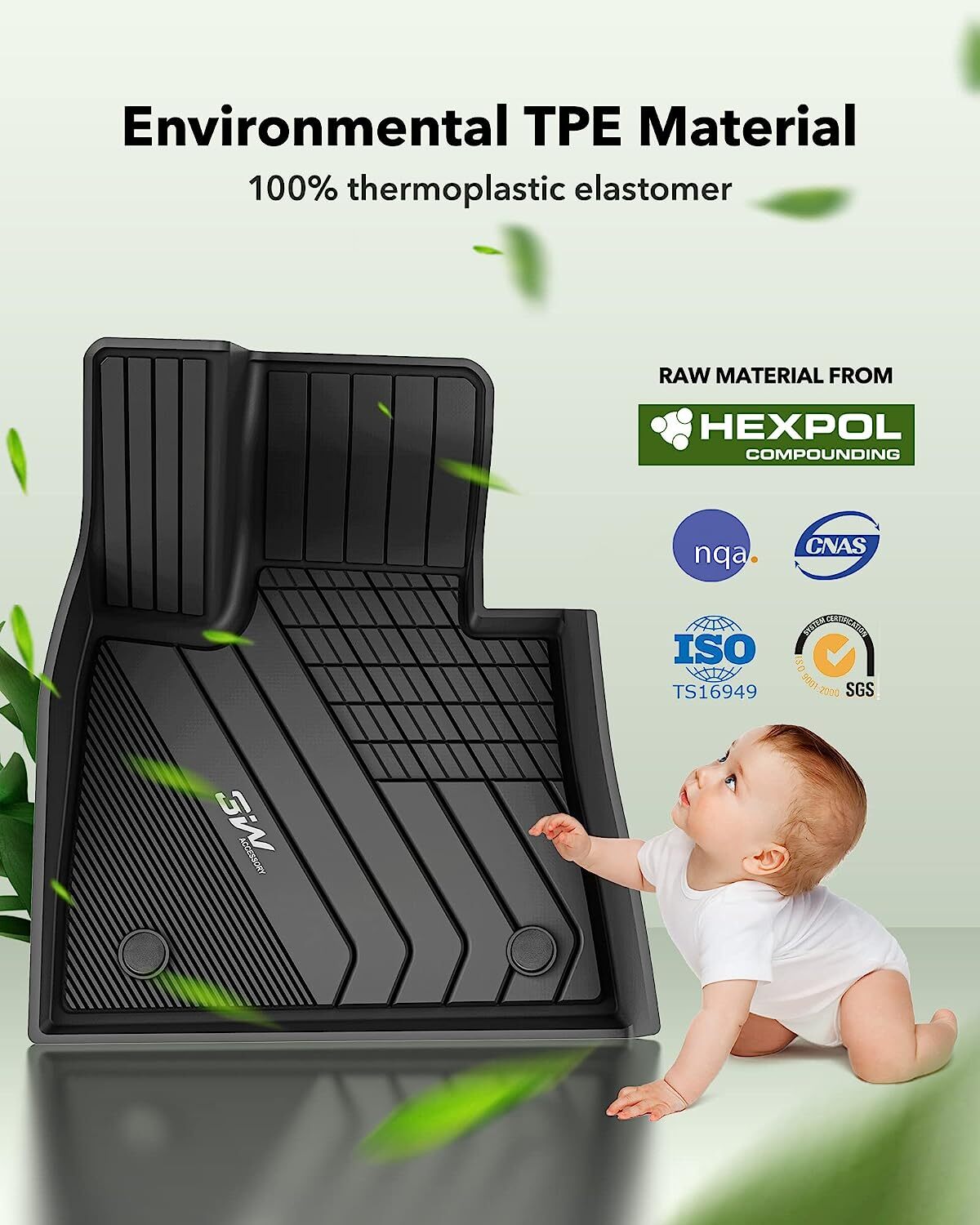 3W Car Floor Mats & Cargo Liner for BMW X5 2019-2025 Waterproof Anti-slip Liners