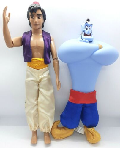 Disney Store Exclsv Prince Aladdin Poseable Doll & Genie Classic Figures dolls