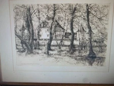 Though illegible signed Famed German Castle Engraving