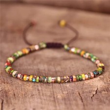 Natural Jasper Stone Dainty Bracelet Gemstone Minimalist Bracelet Handmade