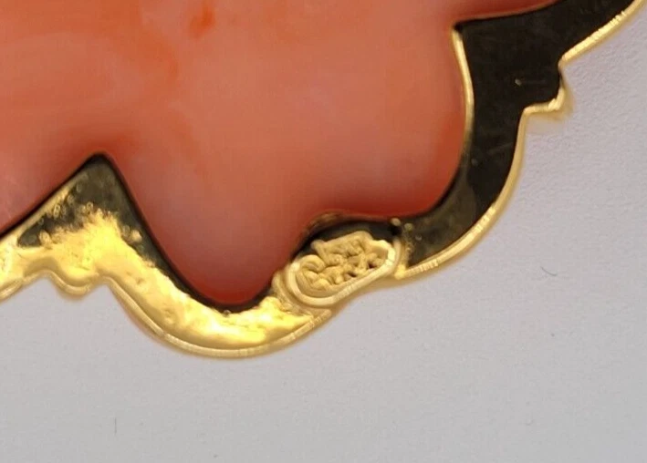 JOAN RIVERS IMITACIÓN CORAL ESTRÁS ROSA BROCHE COLGANTE FIRMADO RESINA VINTAGE Foto 3 de 3