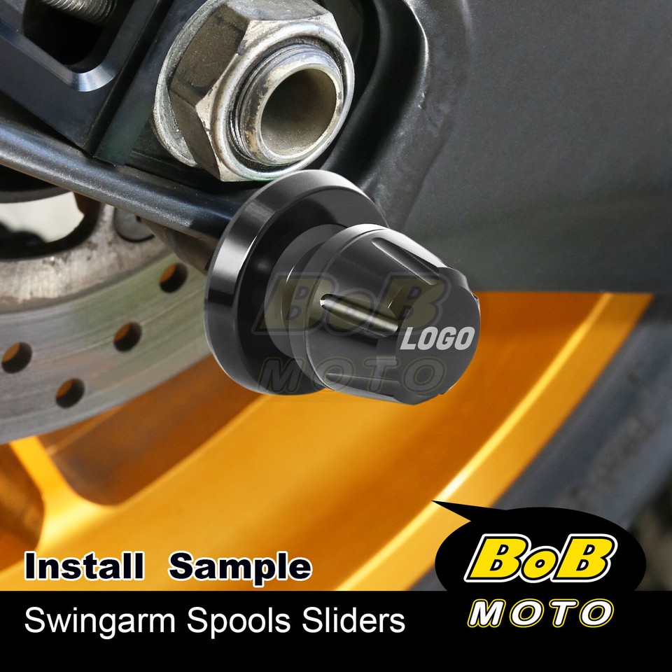 Black M6 Swingarm Spools LSonic Fit Triumph DAYTONA 675 06 07 08 09 10