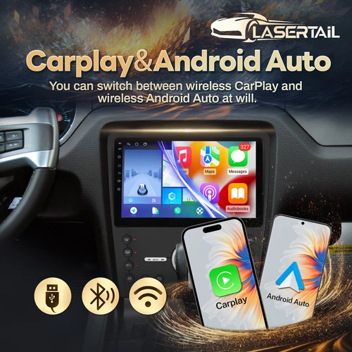 Car Stereo For 2010-2014 Ford Mustang Android 13 Navi CarPlay Radio GPS WIFI 10" - Picture 16 of 20