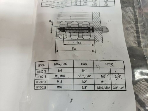Pk/20 Hilti 273662 Composite Sleeve HIT-SC 22 x 50 (5/8""x1-15/16"") Mauerwerk - Bild 6 von 11