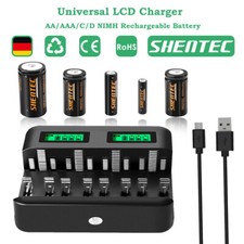 AA AAA C Baby D Mono wiederaufladbarer NiMH Akku / Schnell Batterien ladeger&auml;t