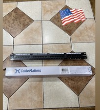 24 Port Patch Panel Cat6 1U Rackmount or Wall Mount 10Gb Ethernet Punch Panel