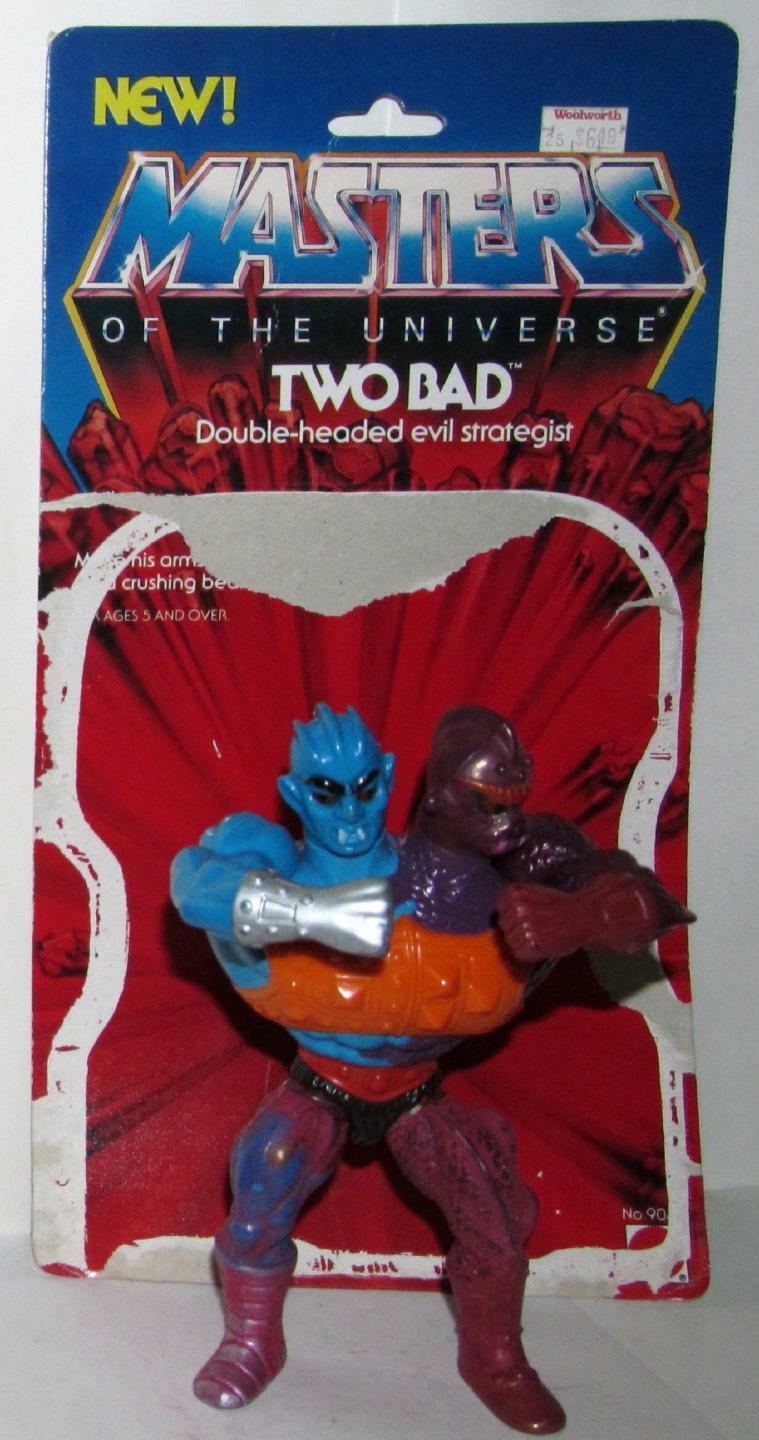 Masters of the Universe Two Bad Double-Headed Evil Strategist Vtg Mattel w/ Card