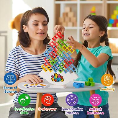 Juego De Equilibrio Tetra Tower – 48 Bloques De Construcción Tetris – Para Niños Y Adultos – Desarrollo De Habilidades