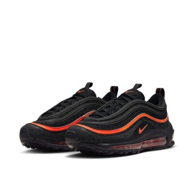 Nike Air Max 97 Safari GS Black Safety Orange Kids Shoes Sz