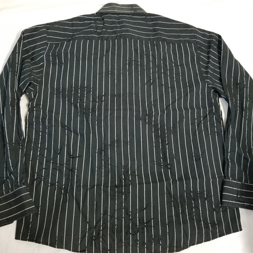 Eighty Eight Shirt Black Stripe Button Up Long Sleeve Mens Medium - Picture 3 of 4