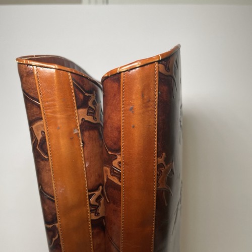 Nando Muzi Women's Brown Leather Polo Boots Western Heels Size 6 1/2 Horse Derby - Picture 8 of 13
