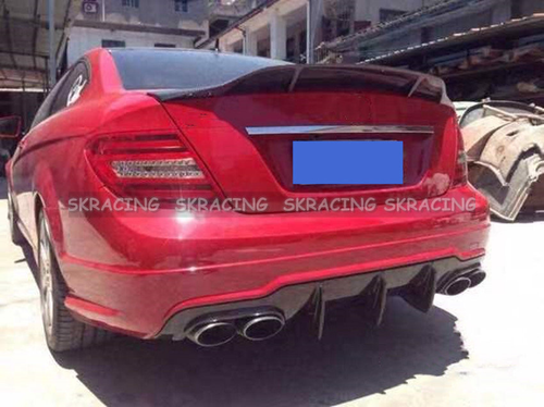 Glossy Black Rear Bumper Diffuser Lip Refit For Mercedes Benz W204 C63 2012-2014 - Picture 3 of 8