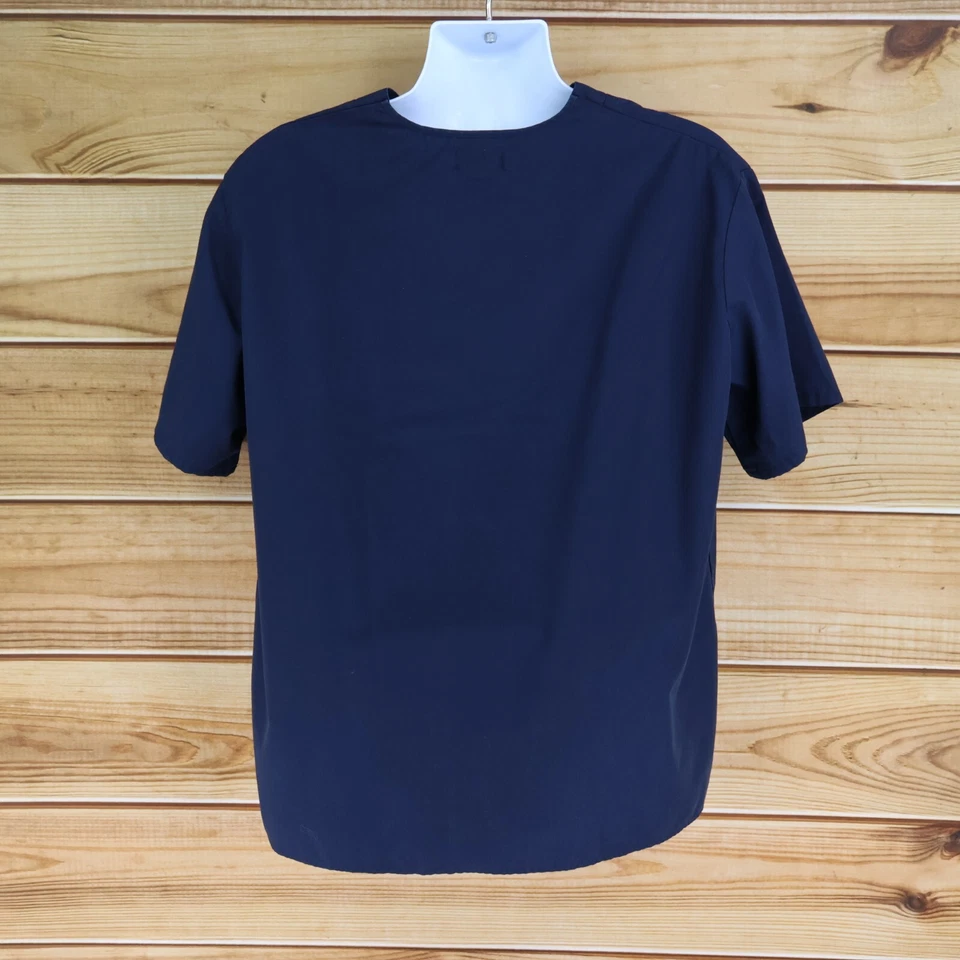 Natural Uniforms Scrubs Top Unisex L Dark Blue Pockets Natural Comfort Medical - Image 2 of 4