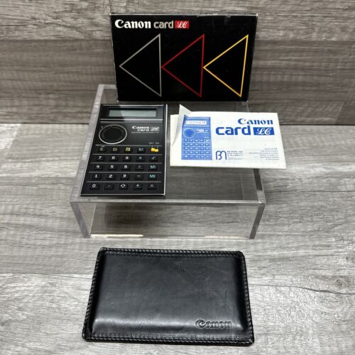 Canon Card LC-52 calcolatrice elettronica vintage palmare nera funzionante anni '80 - Foto 1 di 14