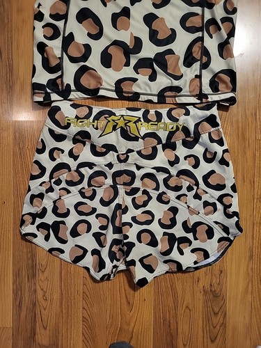 FIGHT READY CHEETAH PRINT GRAPPLING OUTFIT 36"-38" WAIST Shorts 2X TOP - Picture 5 of 7