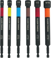 Klein Tools 32930 SAE Magnetic Impact Nut Setter Set, 6-Piece Color Coded Power
