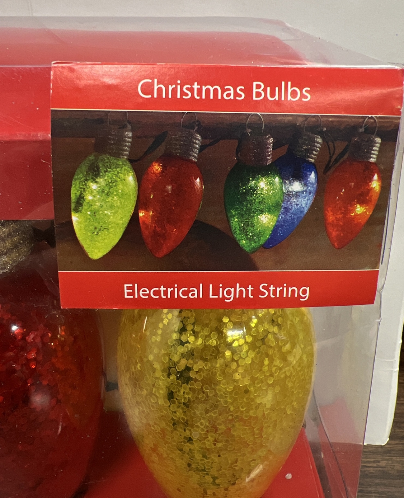 Multicolor Large Glitter Christmas Bulbs On Electrical Light String eBay