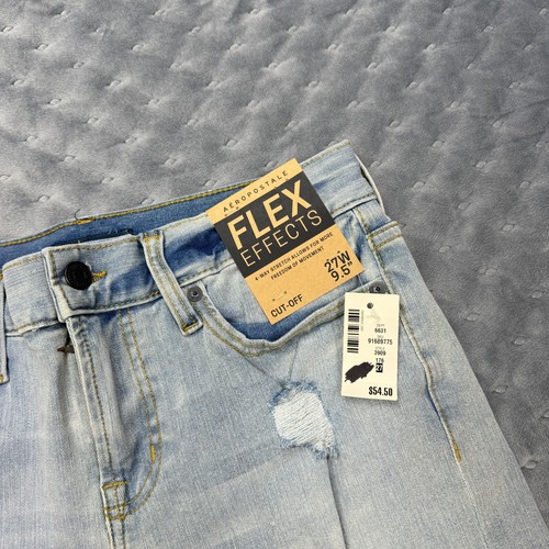 Aeropostale Jorts Shorts Mens 27 Denim Cut Off Distressed Ripped Flex Effect NWT - Picture 4 of 14