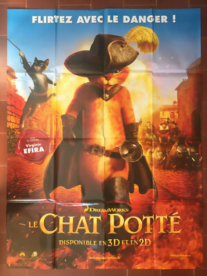 Poster Cat Puss Drawing Cartoon Manga Film Animation Child 47 3 16x63in Ebay
