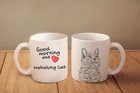 Nebelung-Katze - ein Becher "Good Morning and love" Subli Dog, At