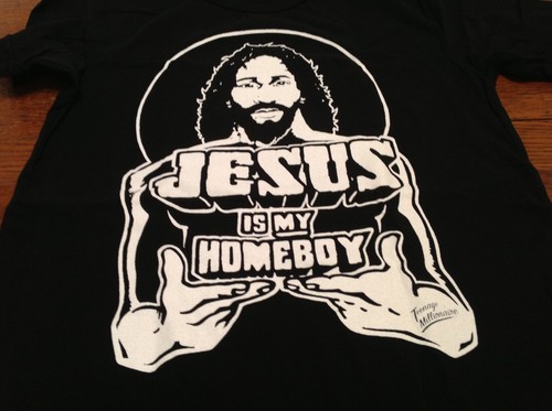 Vintage JESUS Is My Homeboy t-shirt men's SMALL Teenage millionaire NWT BLACK - Picture 1 of 4