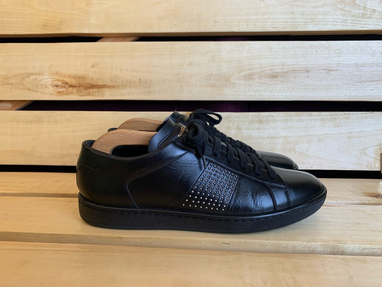 Sneakers uomo Saint Laurent in pelle nera taglia EU 40 UK 6 US 7
