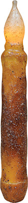 LED Battery NON-TIMER Taper Flicker Candle - Grungy Burnt Cinnamon - 6'' - 6.5''