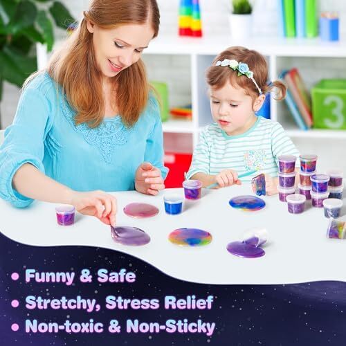 24 Pack Galaxy Slime Party Favors for Kids Slime Cup Bulk Stretchy & Non-Sticky - Picture 5 of 6
