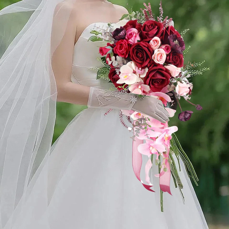Wedding Bouquets for Bride Tossing Bouquet Elegant Artificial Flowers for Bridal - Image 2 of 4