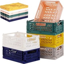Collapsible Organizing Storage Crates Boxes Stackable Basket Office Kitchen Home