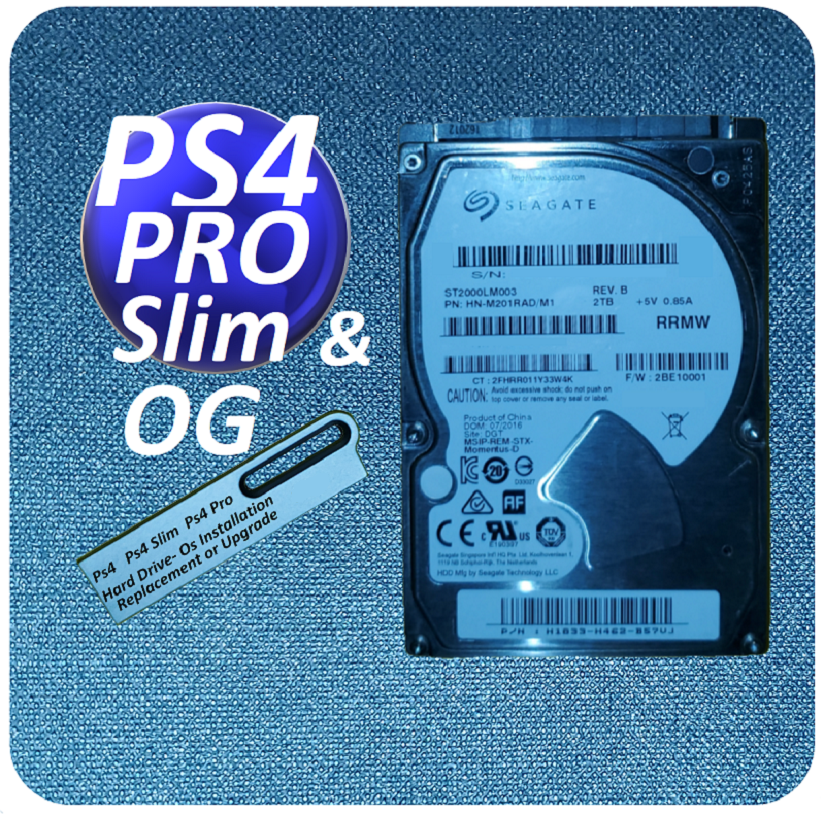 PS4 Pro, Slim & OG Internal 2TB Hard Drive w USB OS Option