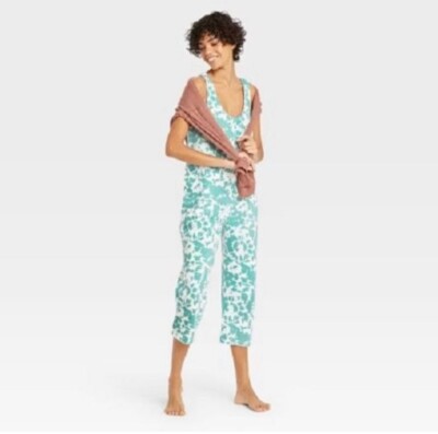 Colsie Womens Loungewear Jumpsuit Tie Dye Fleece Cozy Sleeveless Cropped Medium