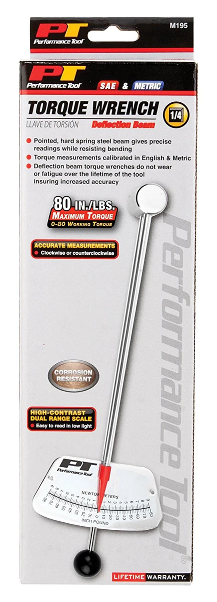 Torque Wrench Performance Tool 0 To 60 Inch Per Pound 1 4 Inch Dr