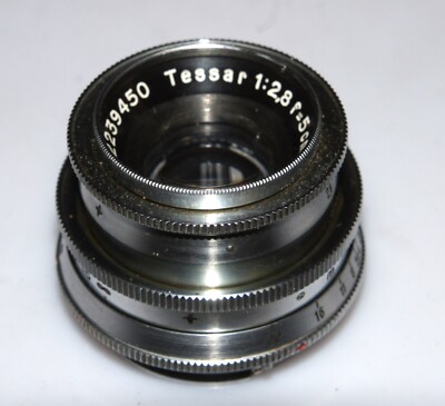 Rare Chrome style Carl Zeiss Jena Tessar 2.8/50 Exakta mount for