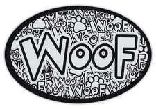 Oval Shaped Pet Magnets: WOOF (Dogs) | Cars, Trucks, Refrigerators