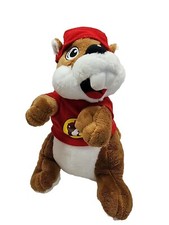 Buc-ees 10" Plush Beaver Red Hat Shirt with Logo Stuffed Animal