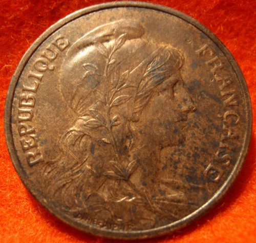 1913 AU France 5-Centimes Nice Grade No reserve Republic protecting her child - Picture 2 of 2