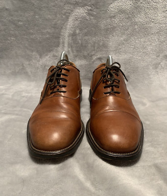 ジョンストン & マーフィー　8 1/2 Johnston & Murphy Mens 8 1/2 M Cognac Oxford Cap Toe Shoes Italy