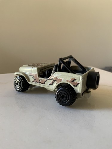 Vintage 1990 Hot Wheels Roll Patrol Jeep Willy's Tan Camo Desert Rare - Picture 6 of 10