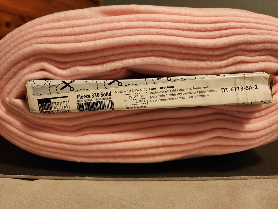 David Textiles Light Pink Fleece 8 yds Roll 60"/62" DT-6113-6A-2 - Image 4 of 4
