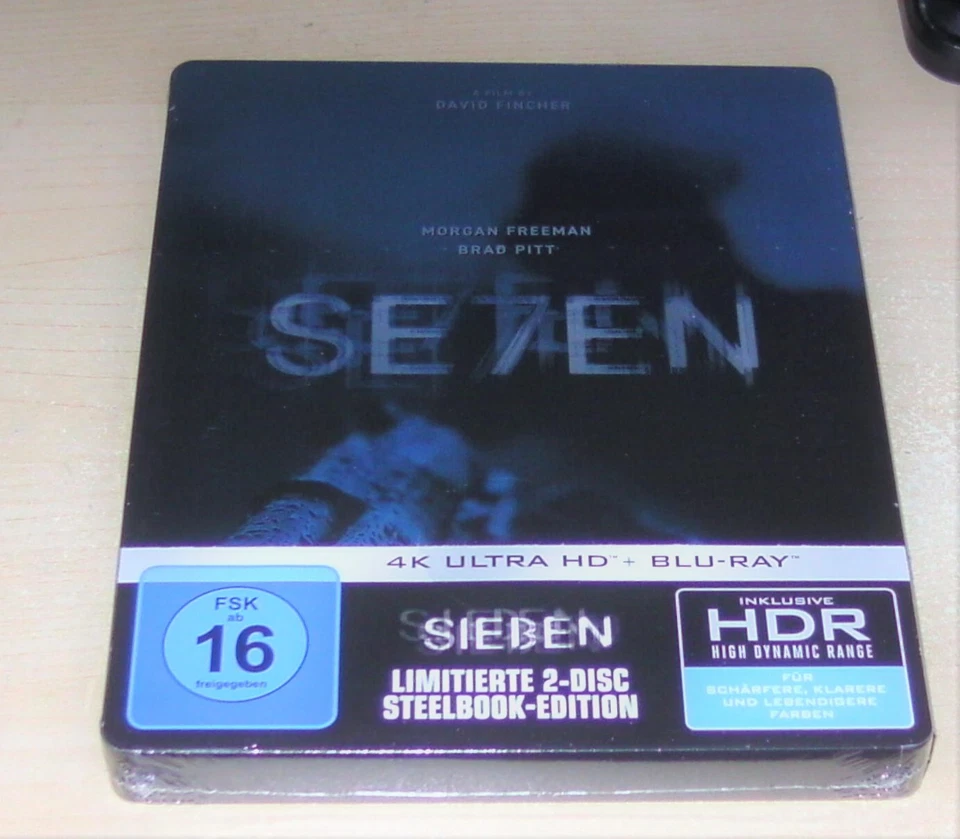 SIEBEN / SE7EN UNCUT LIMITIERTE STEELBOOK EDITION 4K BLU RAY + BLU RAY NEU &OVP - Bild 3 von 4