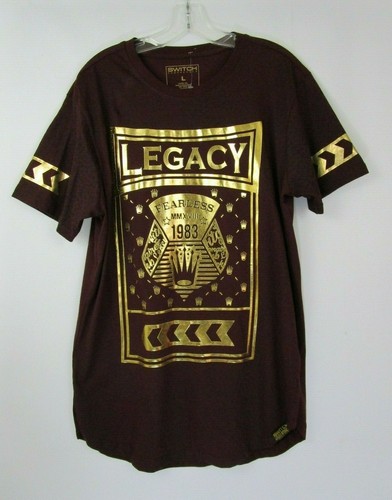 Switch Remarkable Mens Burgundy Legacy Fearless Graphic T-Shirt Size L - Picture 1 of 8