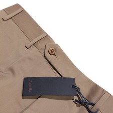 Zanella NWT Dress Pants Size 32 US Devon In Solid Beige / Tan 100 Wool