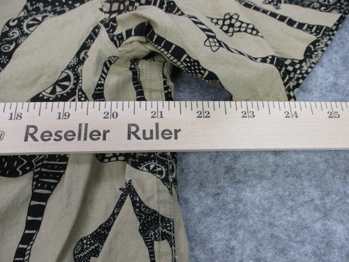 Lifted Research Group LRG Shirt Mens Medium Brown Black Giraffe Print Button Up - Picture 7 of 9