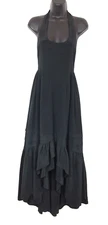 Juicy Couture Junior’s Halter Maxi Dress Black Size 0 Size Zip  Pleated Skirt