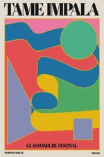 Tame Impala At Glastonbury Vintage Colorful Print Wall Art Home - POSTER 20x30