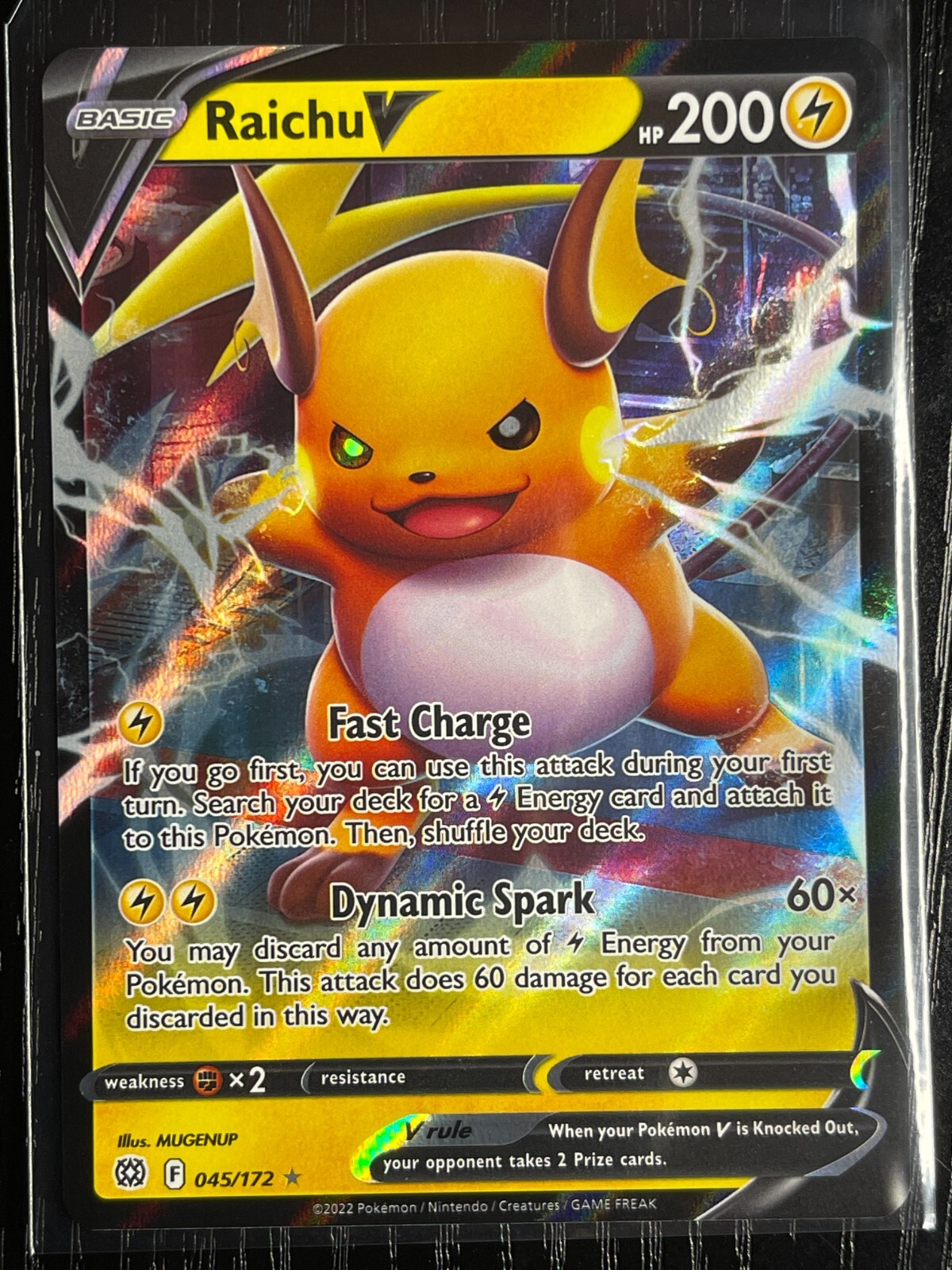 Raichu V 045/172 (Ultra Rare) Brilliant Stars Near Mint Pokemon TCG