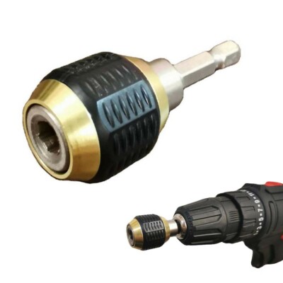 1/4'' Inch Keyless Drill Bit Chuck Quick-Change Adapter Converter Hex Shank Newly