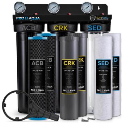 PRO+AQUA 3-Stage Well Water Filtration System for 3-4 People Highly Efficient