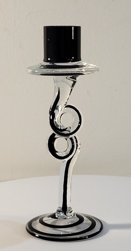 Made in Poland Blown Glass Modern, MCM, Retro Candle Holder Taper Candle - Picture 2 of 5